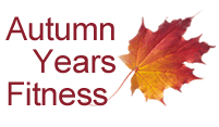 Autumn Years Fitness — maroon wordmark with an autumn maple leaf